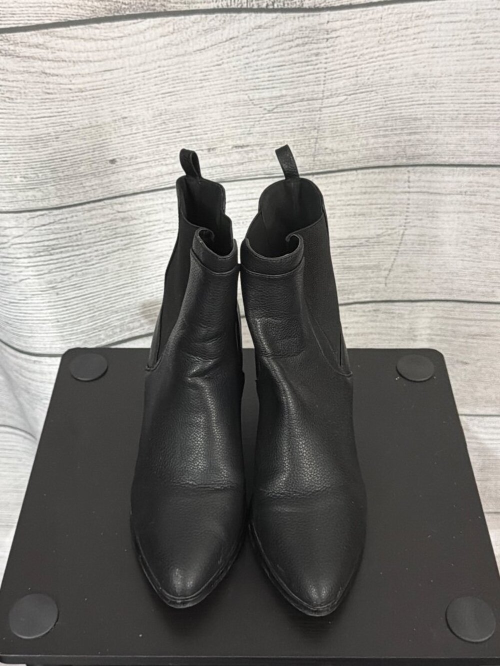 Matt & Nat Vegan Black Ankle Boots With Block Heel Size 38